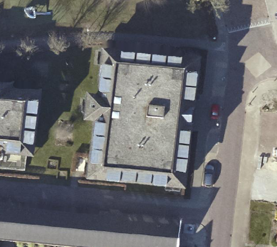 True ortho Luchtfoto op daksegment