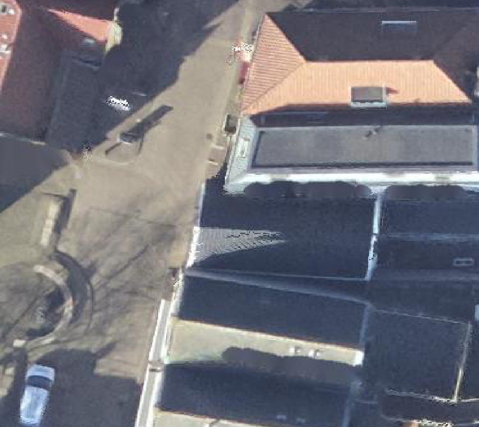 True ortho Luchtfoto op daksegment ingezoomd