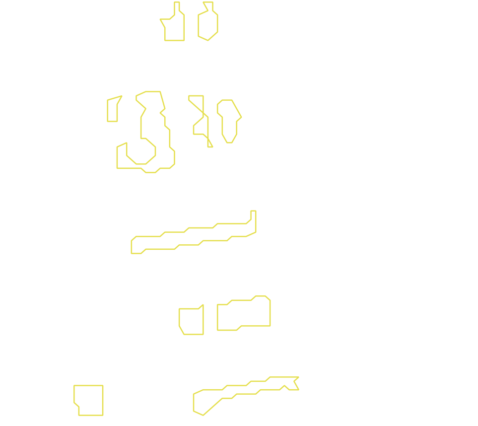 Daksegment met contourlijnen en structuurweergave