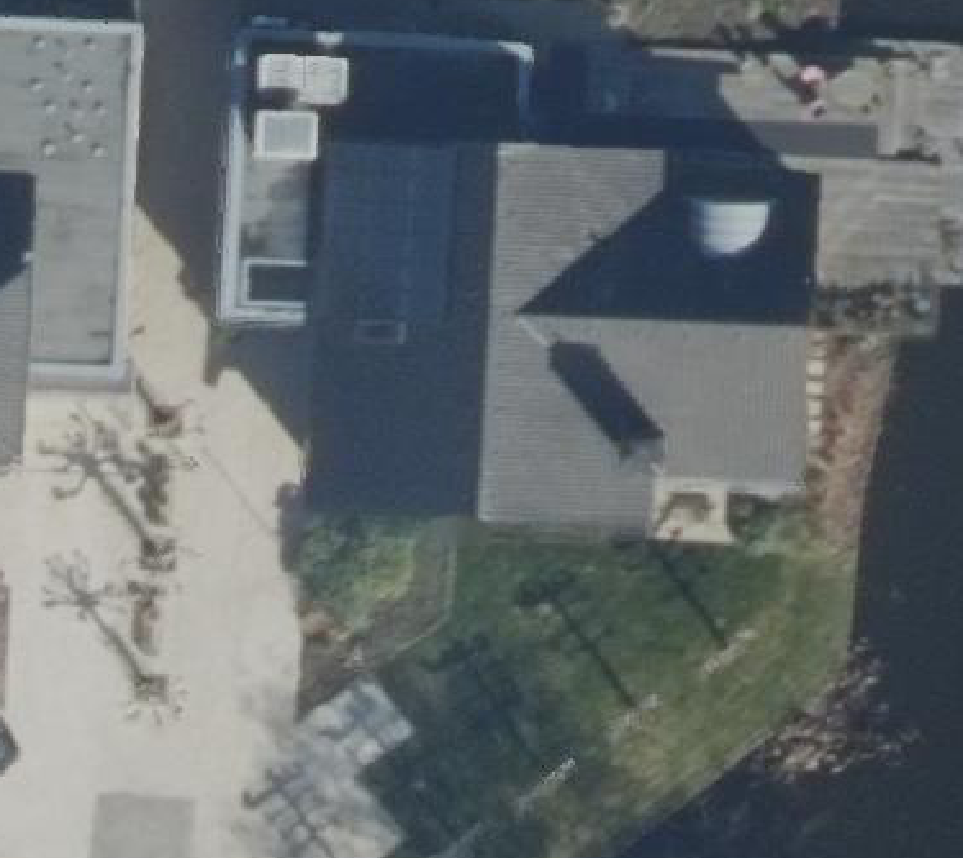 True ortho Luchtfoto op daksegment ingezoomd