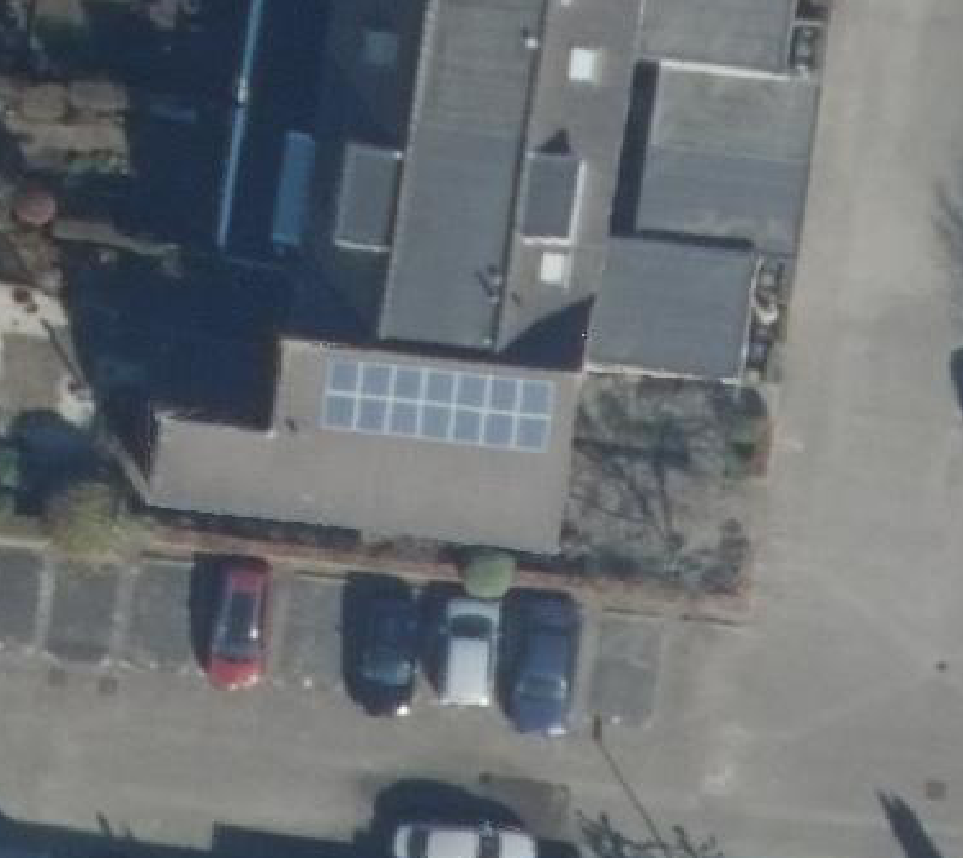 True ortho luchtfoto van Waddinxveen met zicht op woning