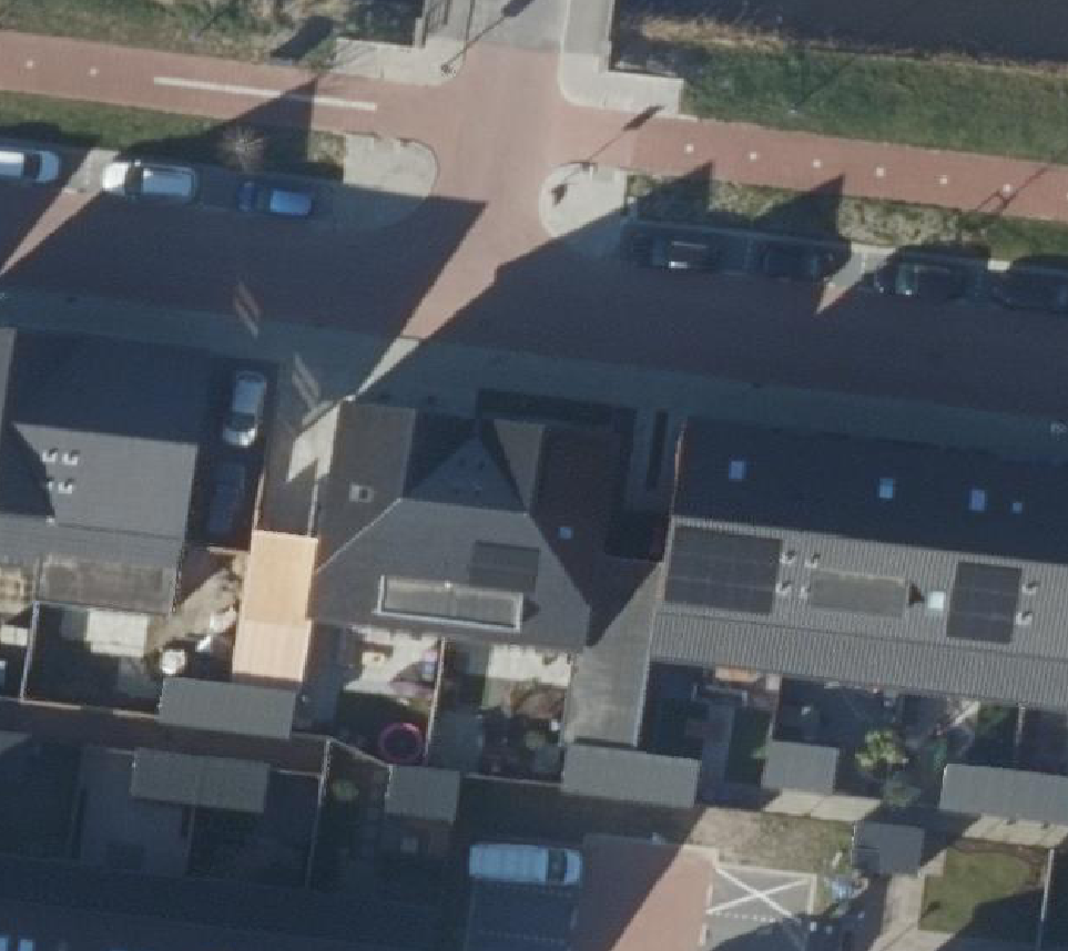 True ortho Luchtfoto op daksegment