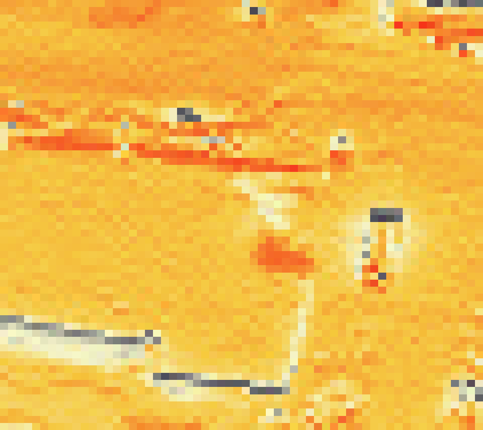 PV-irradiatie op daksegment ingezoomd met intensiteitsverdeling van zonlicht