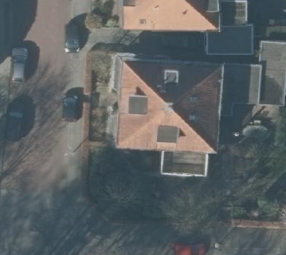 True ortho luchtfoto van Oldenzaal met zicht op woning