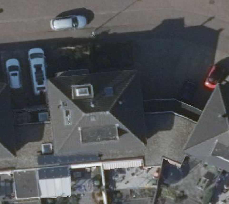 True ortho Luchtfoto op daksegment ingezoomd