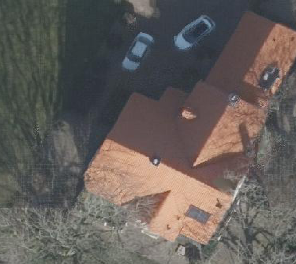 True ortho Luchtfoto op daksegment ingezoomd