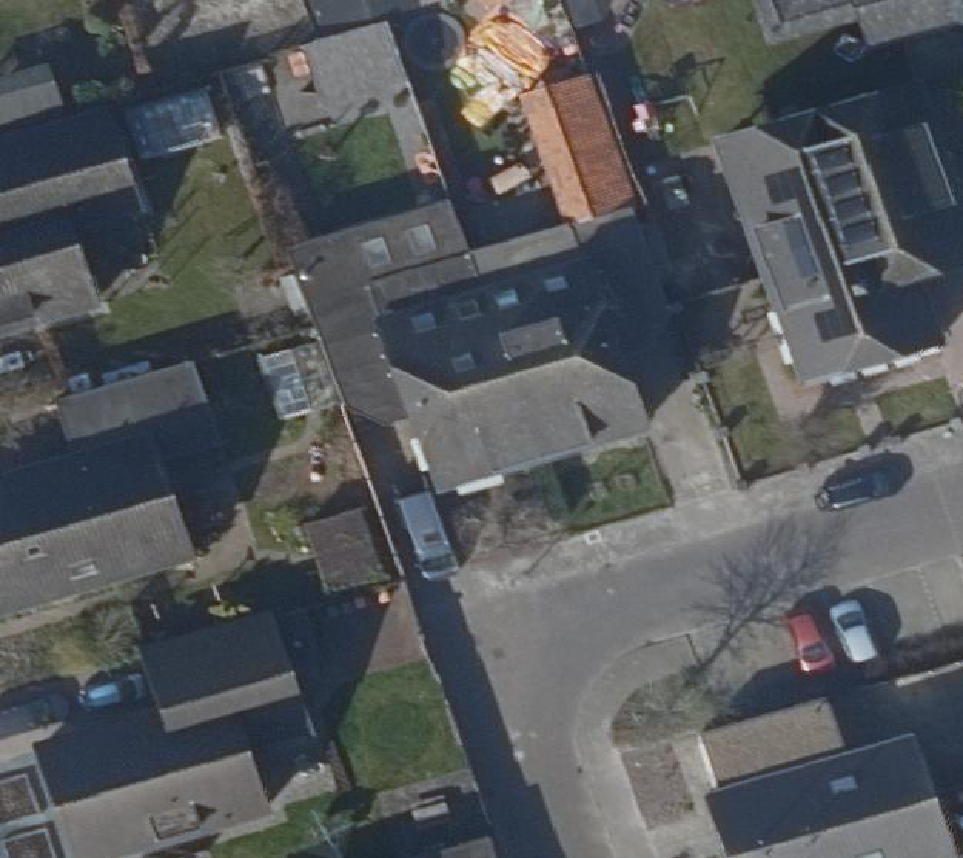 True ortho Luchtfoto op daksegment