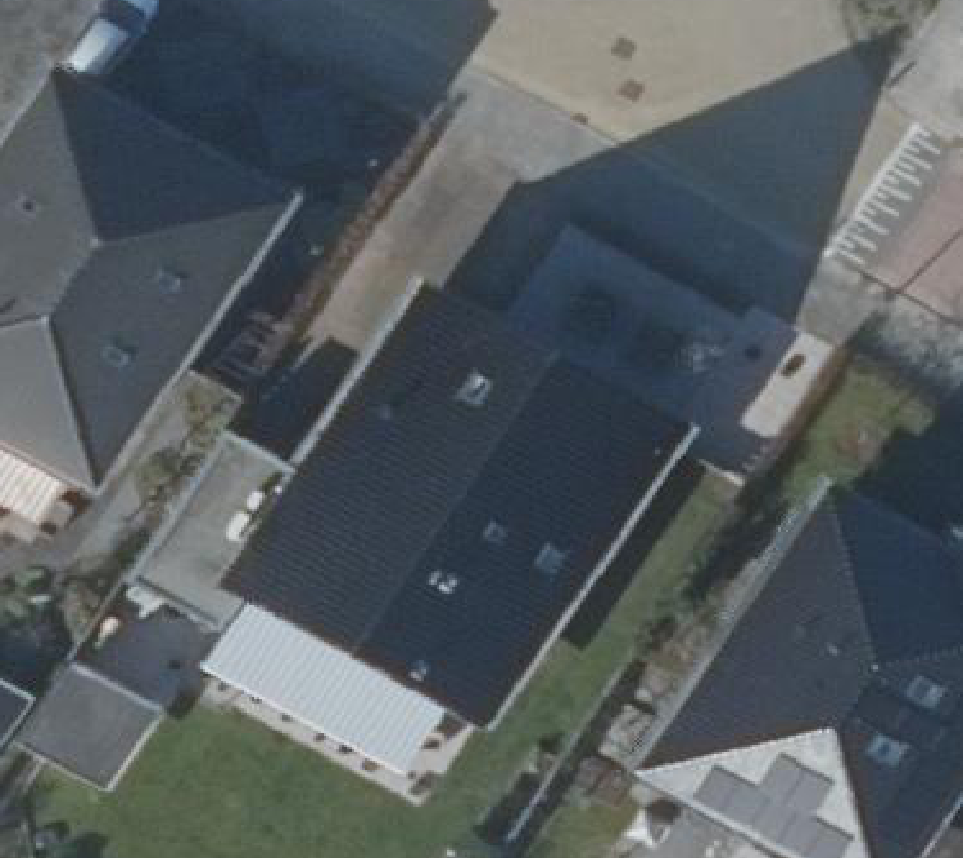 True ortho Luchtfoto op daksegment ingezoomd