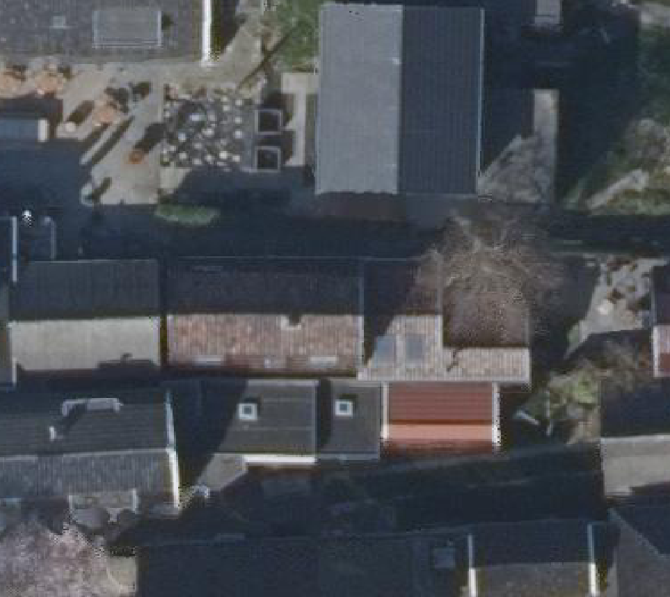 True ortho luchtfoto van Warmenhuizen met zicht op woning