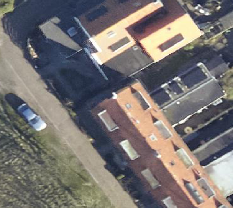 True ortho luchtfoto van Den Oever met zicht op woning