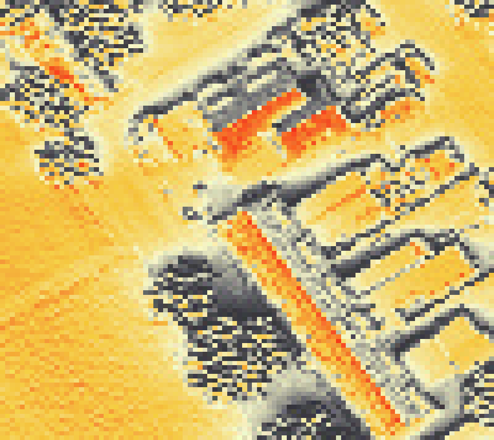PV-irradiatie op daksegment met intensiteitsverdeling van zonlicht