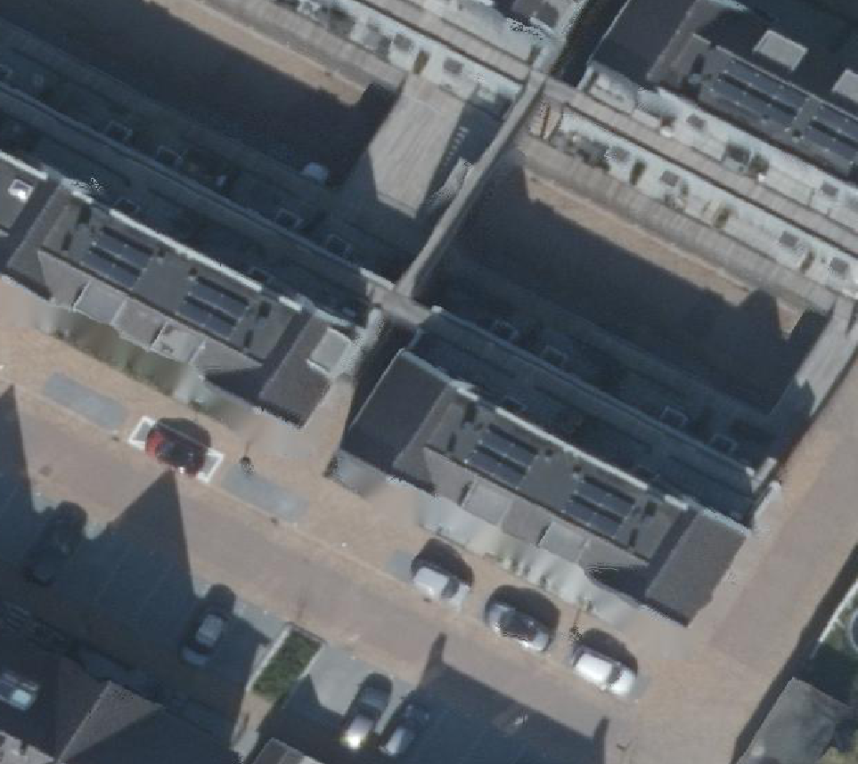 True ortho Luchtfoto op daksegment