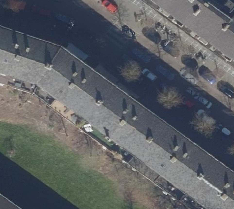 True ortho Luchtfoto op daksegment