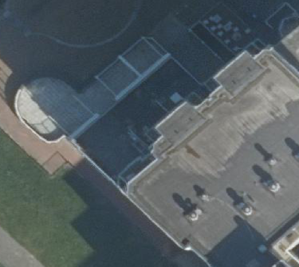 True ortho Luchtfoto op daksegment ingezoomd