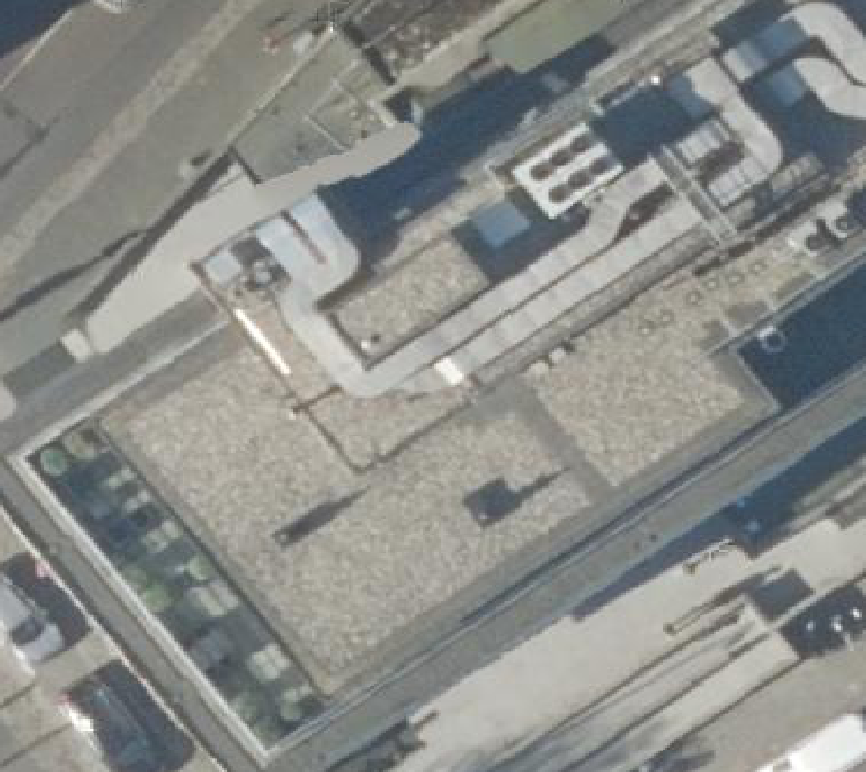 True ortho Luchtfoto op daksegment ingezoomd