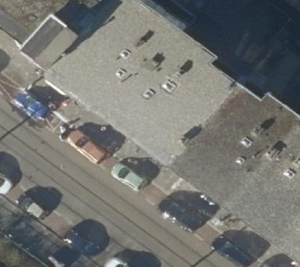 True ortho Luchtfoto op daksegment ingezoomd