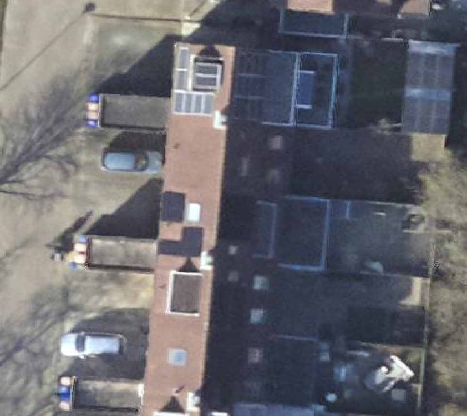 True ortho luchtfoto van Julianadorp met zicht op woning
