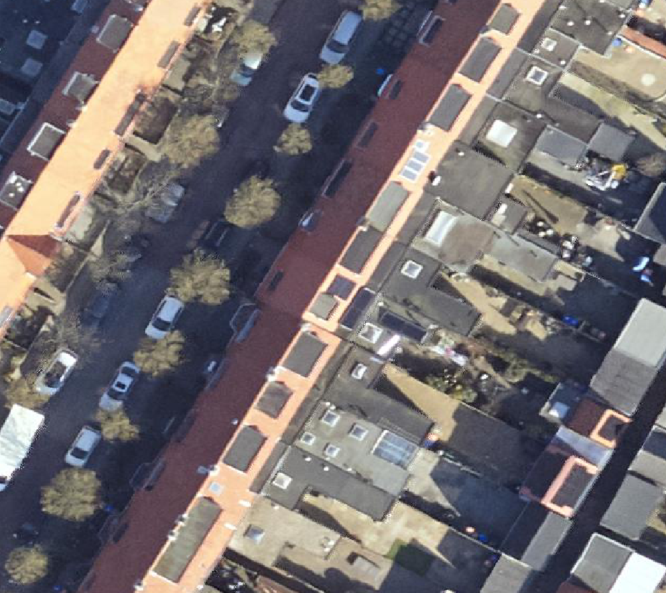True ortho Luchtfoto op daksegment