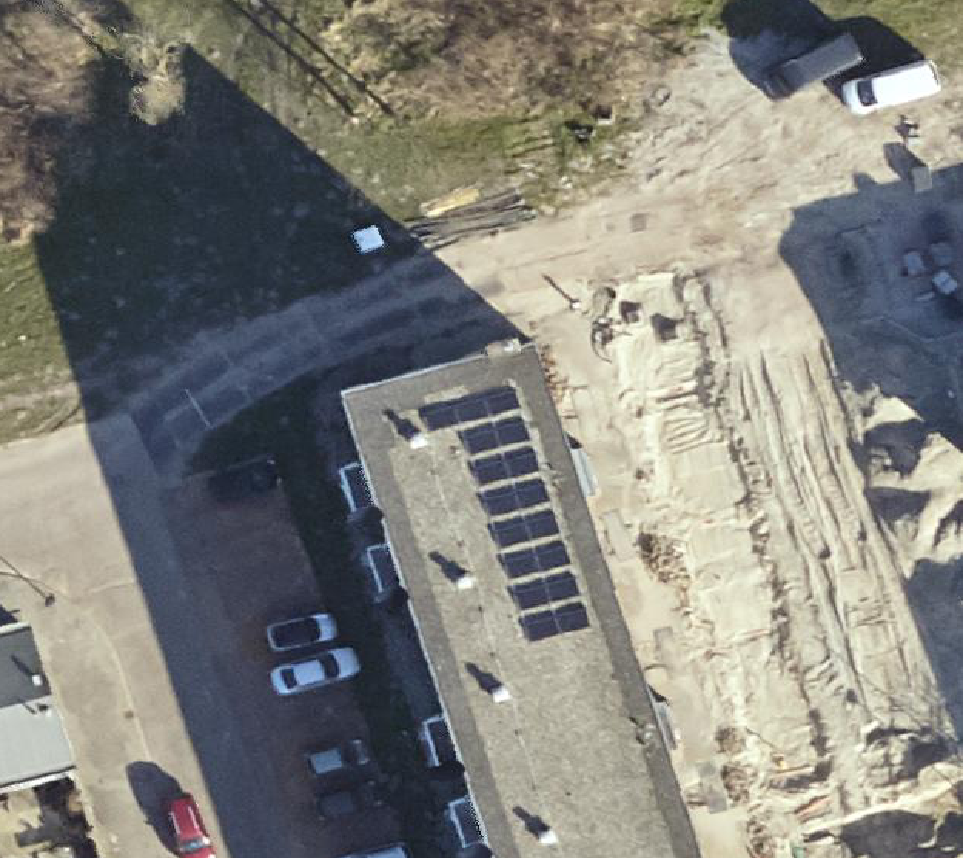 True ortho Luchtfoto op daksegment