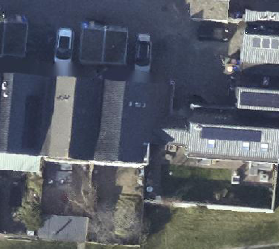 True ortho Luchtfoto op daksegment ingezoomd