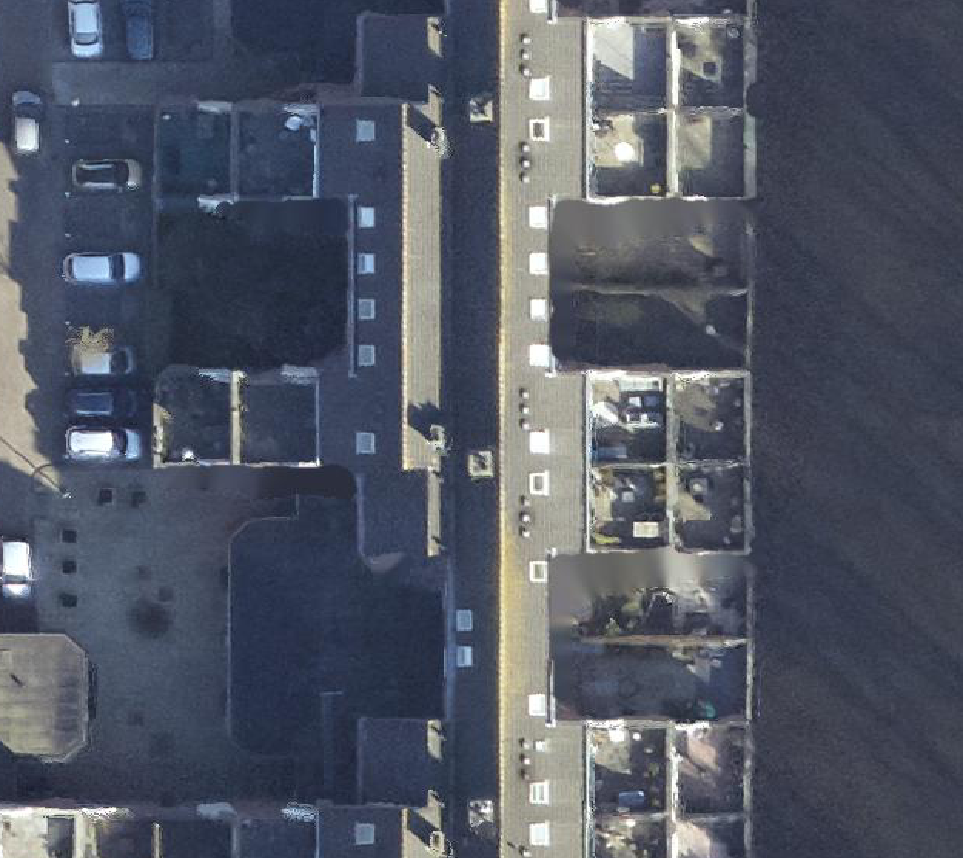 True ortho Luchtfoto op daksegment