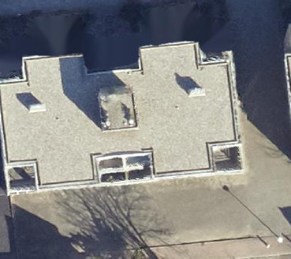 True ortho Luchtfoto op daksegment ingezoomd