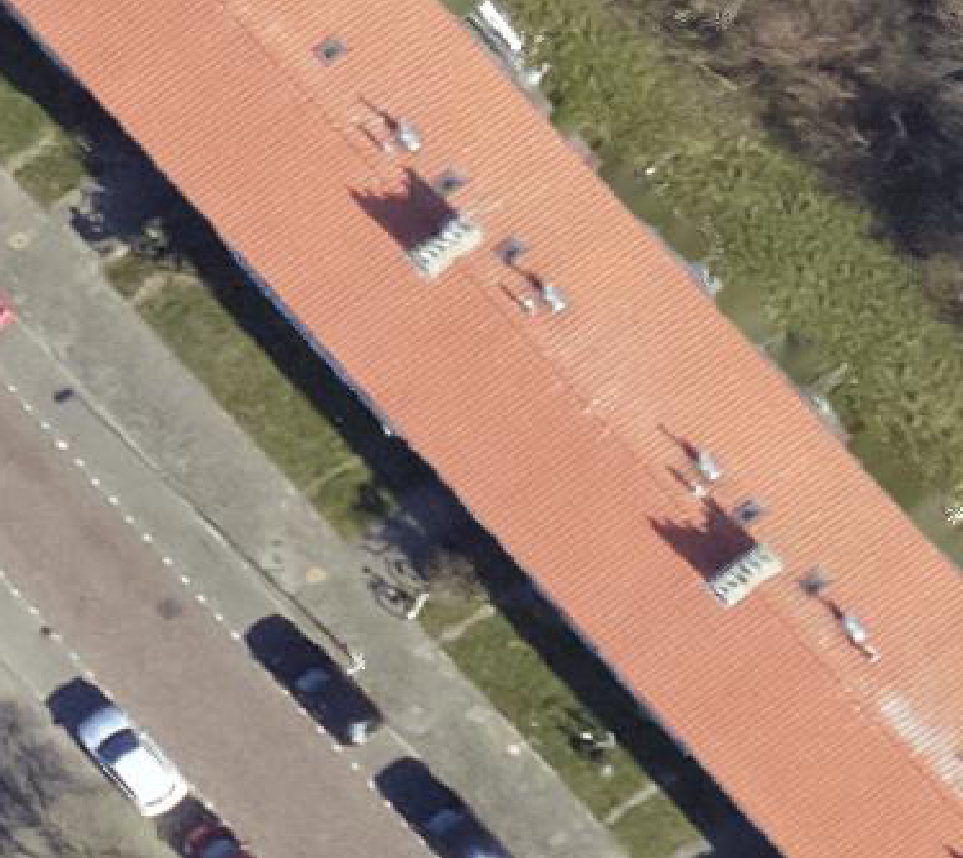 True ortho luchtfoto van Den Helder met zicht op woning