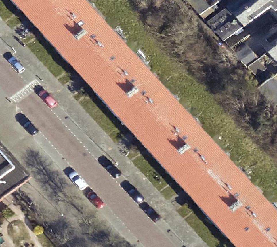 True ortho Luchtfoto op daksegment
