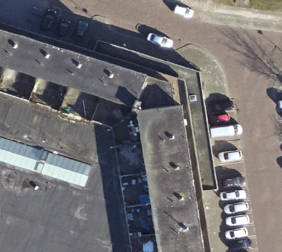 True ortho Luchtfoto op daksegment