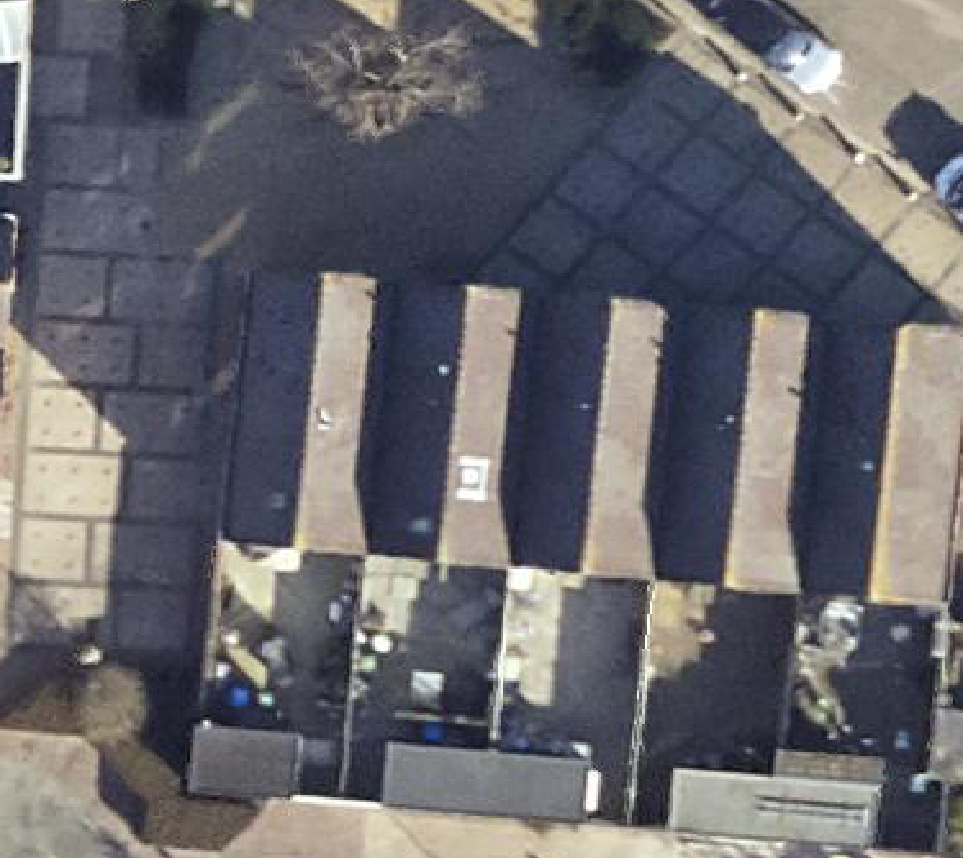 True ortho Luchtfoto op daksegment ingezoomd