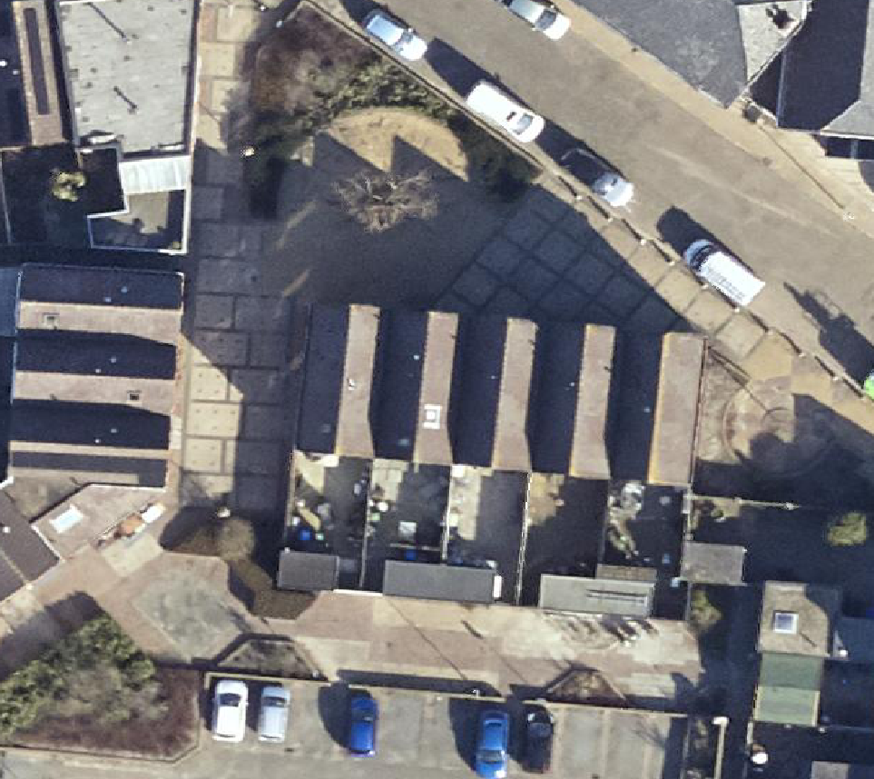 True ortho Luchtfoto op daksegment