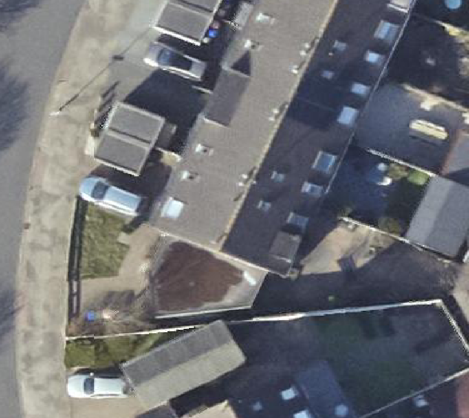 True ortho luchtfoto van Julianadorp met zicht op woning