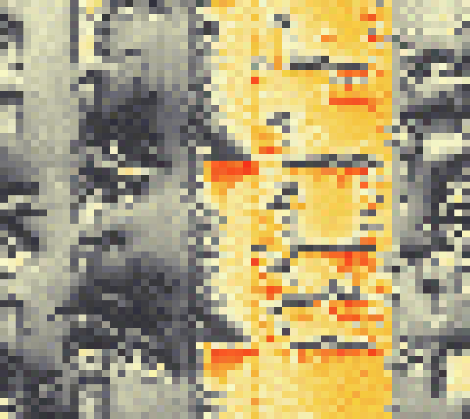 PV-irradiatie op daksegment ingezoomd met intensiteitsverdeling van zonlicht