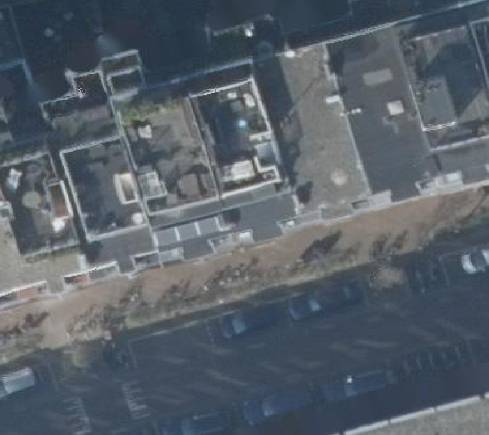 True ortho Luchtfoto op daksegment ingezoomd