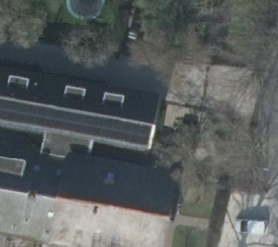 True ortho Luchtfoto op daksegment ingezoomd