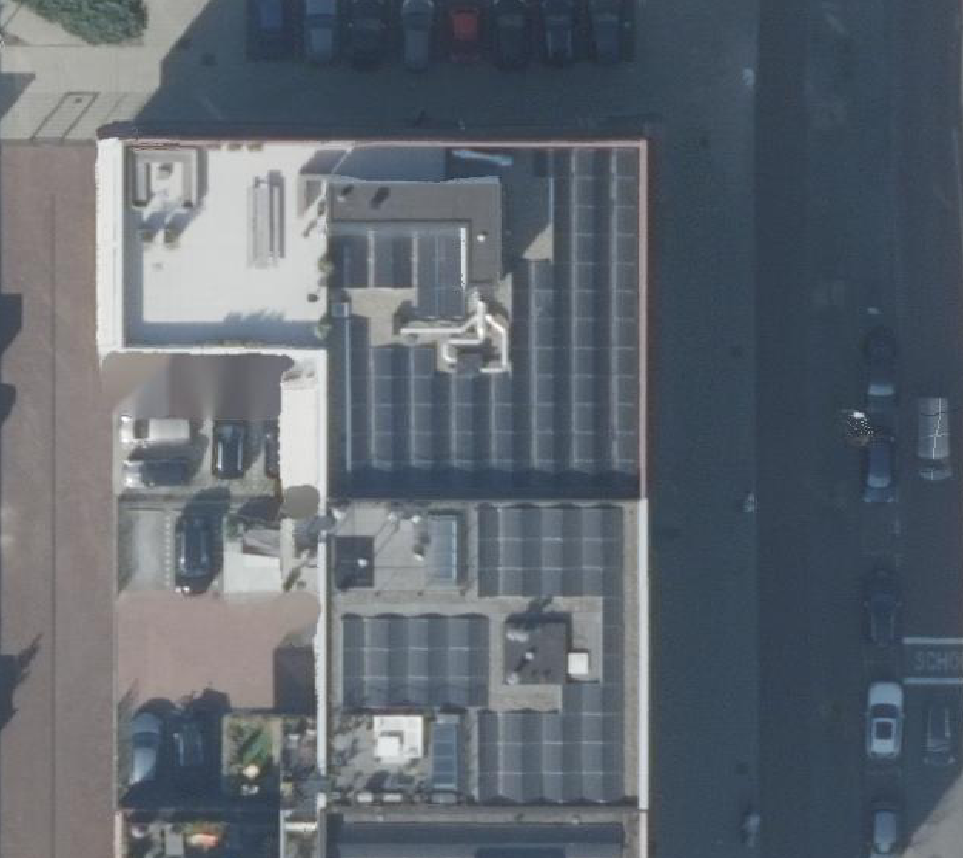 True ortho Luchtfoto op daksegment