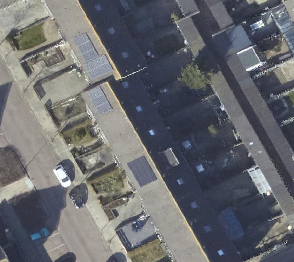 True ortho Luchtfoto op daksegment