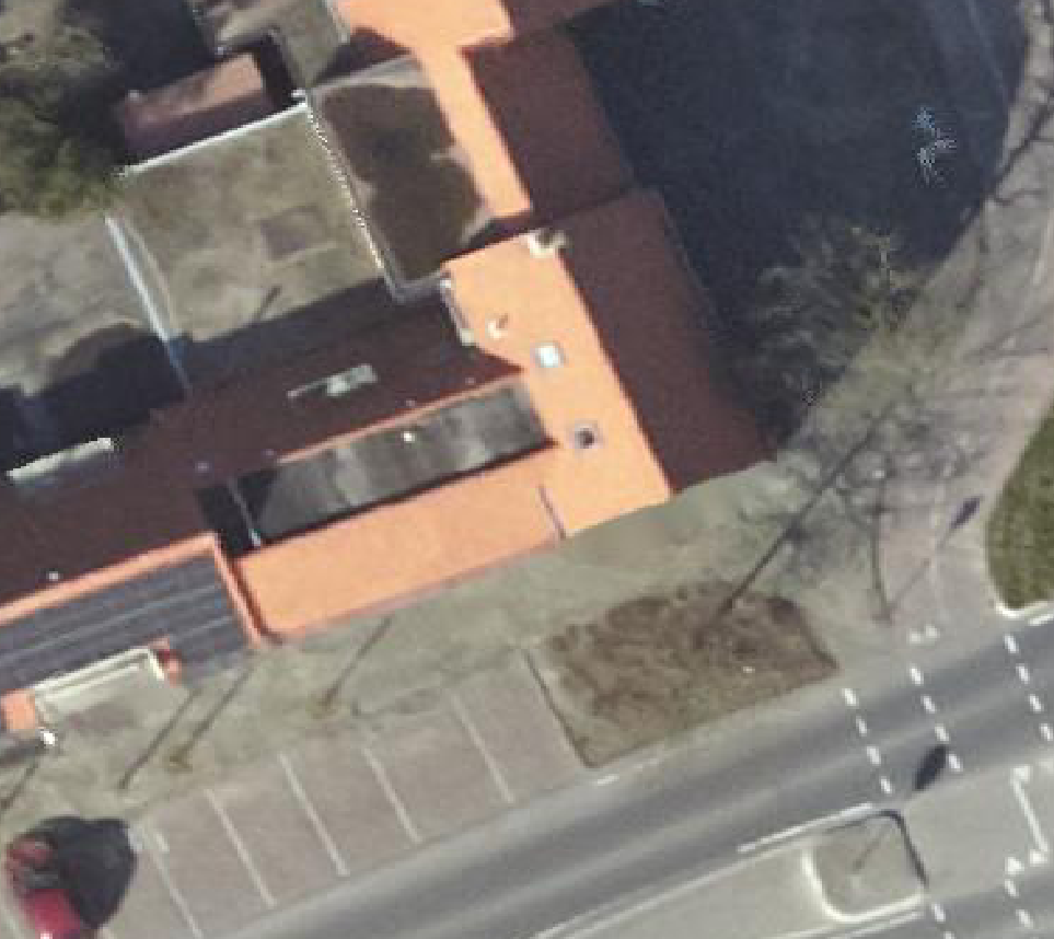 True ortho Luchtfoto op daksegment ingezoomd