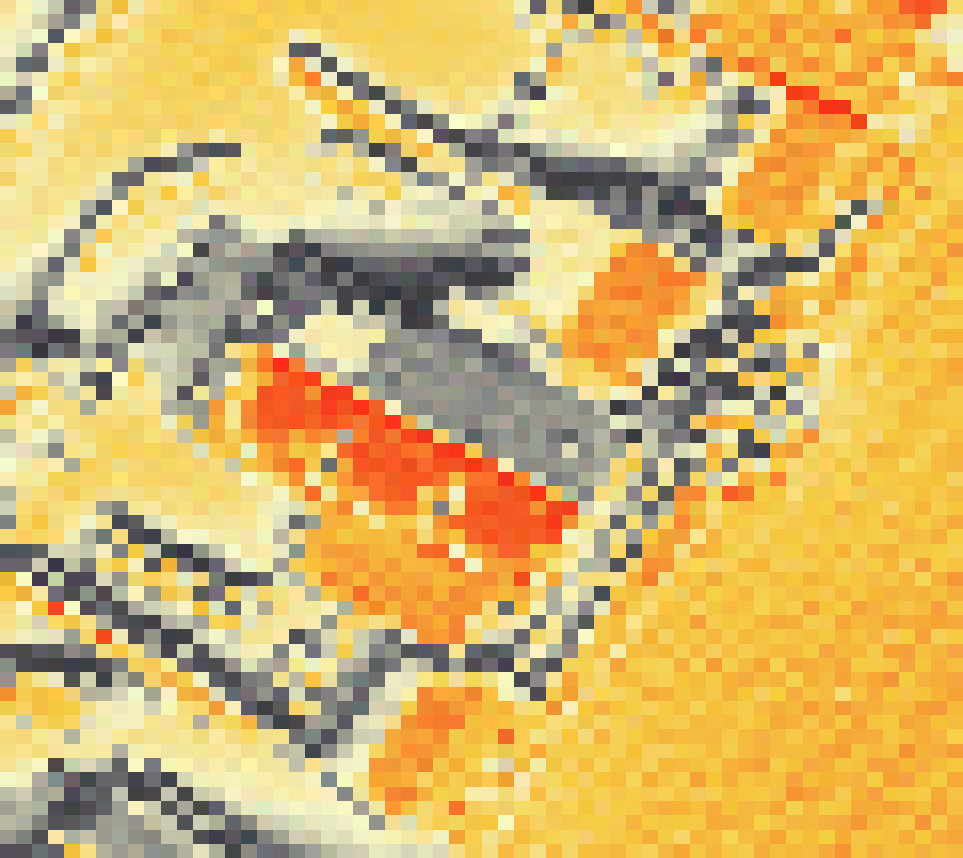 PV-irradiatie op daksegment ingezoomd met intensiteitsverdeling van zonlicht