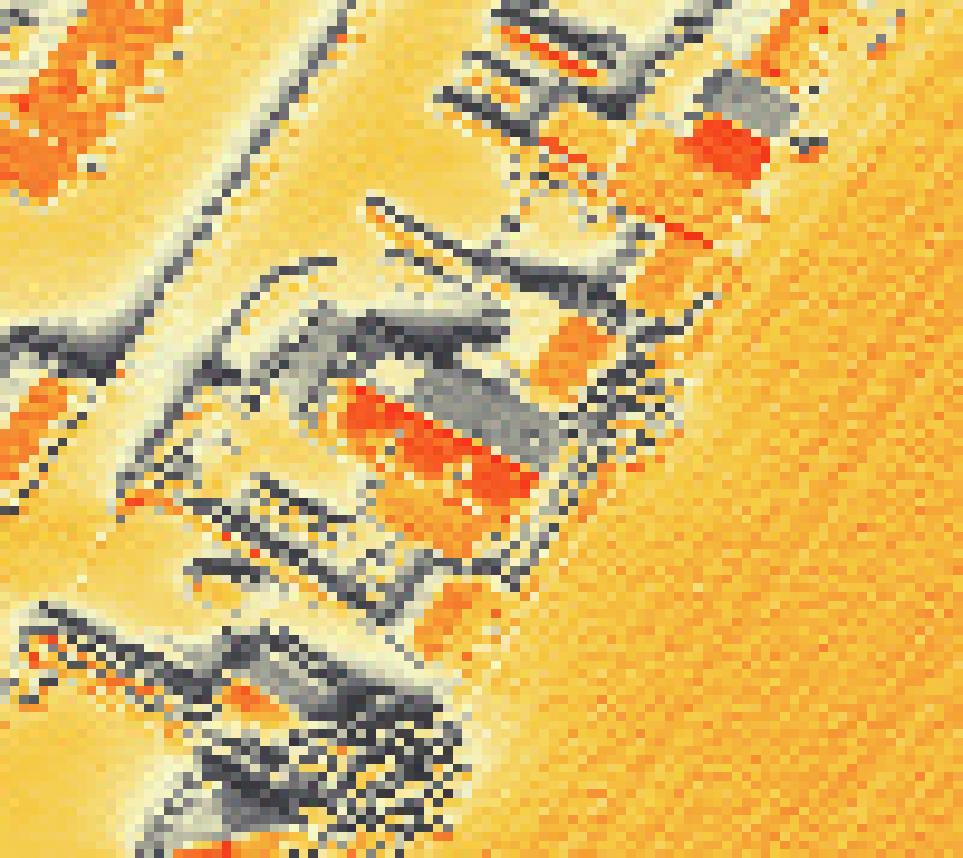 PV-irradiatie op daksegment met intensiteitsverdeling van zonlicht