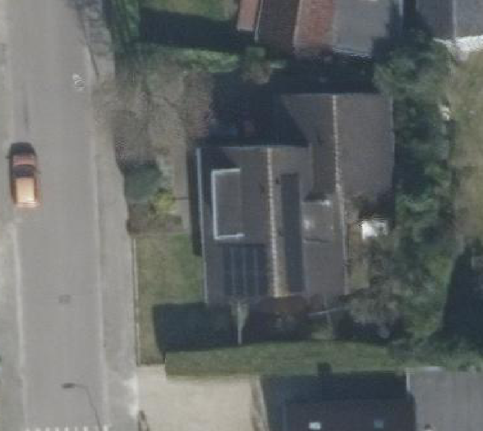 True ortho Luchtfoto op daksegment ingezoomd