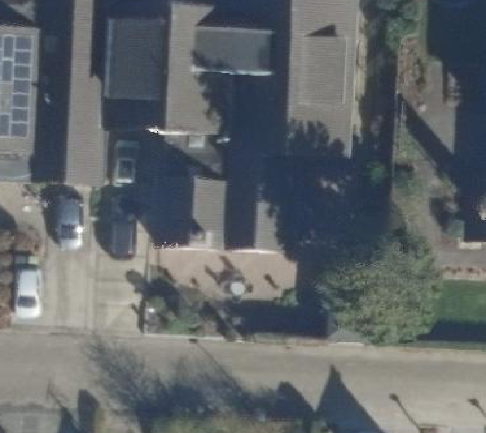 True ortho luchtfoto van Oudewater met zicht op woning