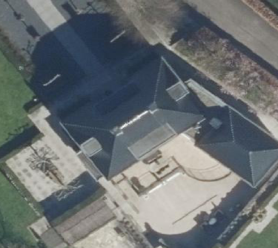 True ortho Luchtfoto op daksegment ingezoomd