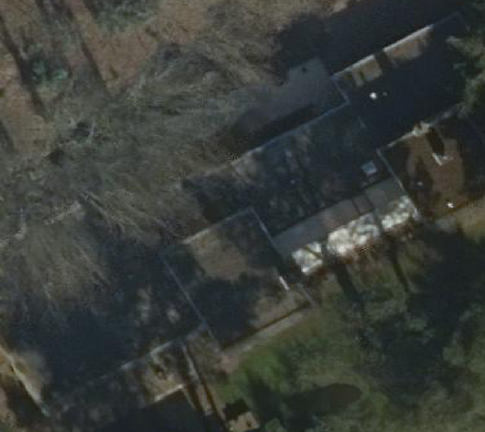 True ortho Luchtfoto op daksegment ingezoomd