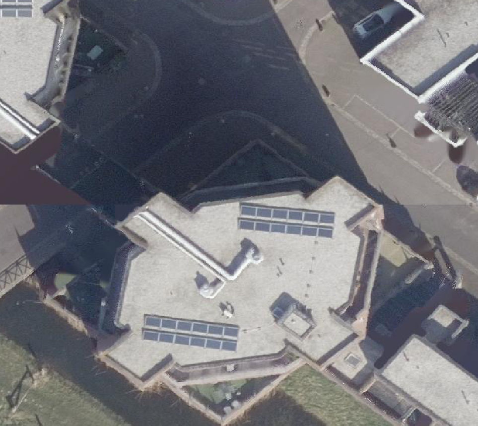 True ortho Luchtfoto op daksegment