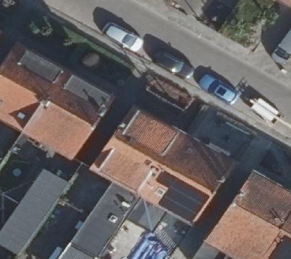 True ortho luchtfoto van Ooltgensplaat met zicht op woning