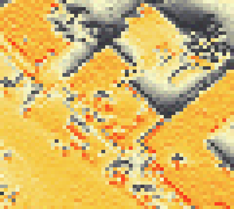 PV-irradiatie op daksegment ingezoomd met intensiteitsverdeling van zonlicht