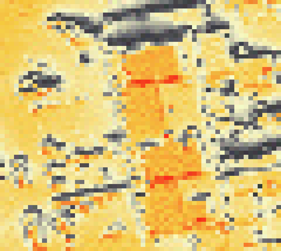 PV-irradiatie op daksegment ingezoomd met intensiteitsverdeling van zonlicht