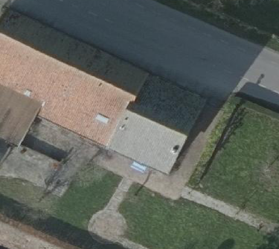 True ortho Luchtfoto op daksegment ingezoomd