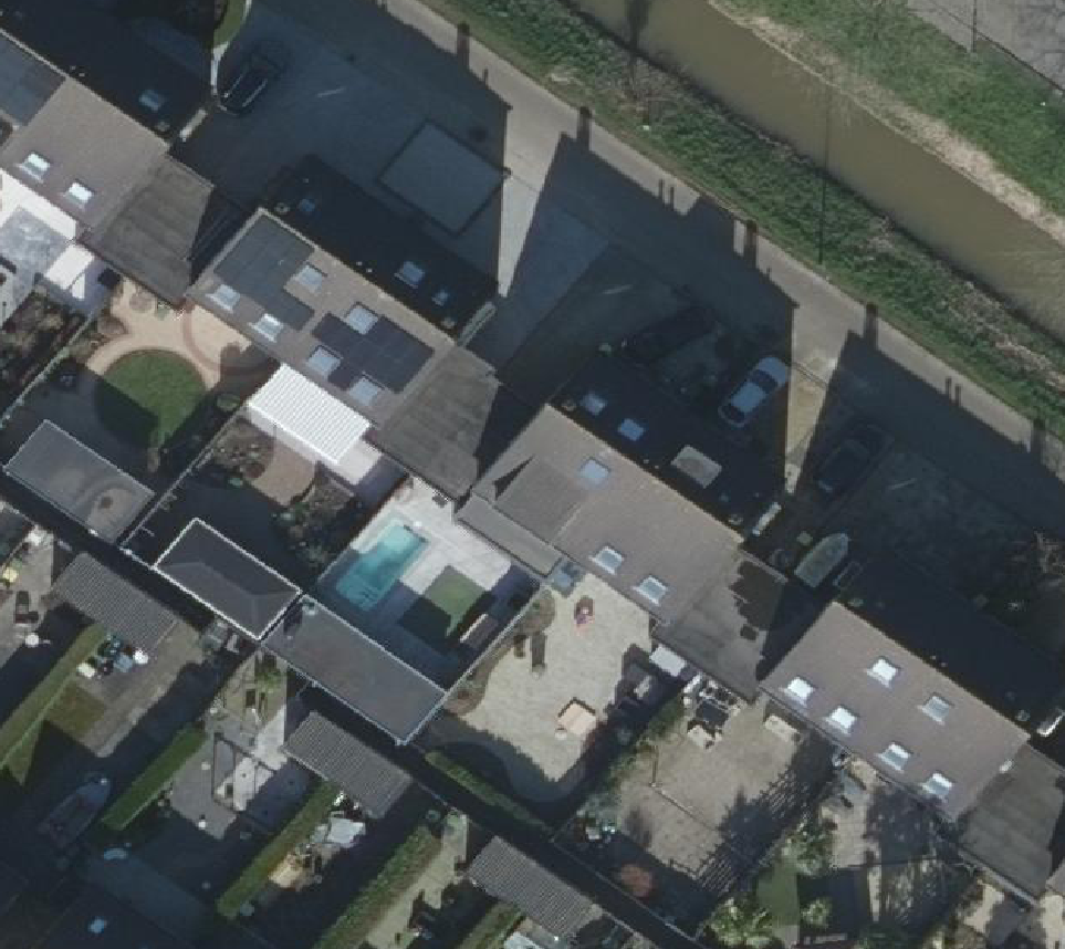 True ortho Luchtfoto op daksegment